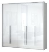 Armadio battente con LED "Siumu" 24 | Bianco lucido | 226x232x60 cm | Design moderno e funzionale