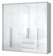 Armadio battente con LED "Siumu" 31 | Bianco lucido | 226x232x60 cm | Design moderno e qualità