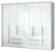 Armadio battente Siumu 35 | LED integrato | Bianco lucido | 226 x 277 x 60 cm