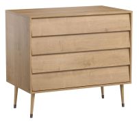 Cassettiera Peetu 01 in rovere | 4 cassetti push to open | Design moderno | 90 x 100 x 56 cm