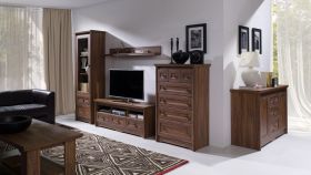 Soggiorno completo - Set A "Pikine", 6 pezzi, rovere marrone scuro
