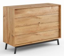 Cassettiera Salleron 17 | Rovere massello selvatico oliato naturale | 90 x 121 x 45 cm | Design moderno