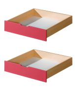 Cassettone estraibile per letto Milo 30 | Set 2 pezzi | Naturale/rosa | Pino massello | 15 x 86 x 78 cm