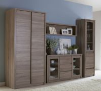 Soggiorno completo - Set D "Selun", 4 pezzi, rovere tartufo