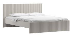 Letto singolo cashmere 90 x 200 cm | Motivo scanalato testiera e pediera | Rete a doghe inclusa | Stile moderno e robusto