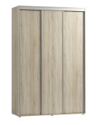 Armadio scorrevole rovere Sonoma | 245 x 160 x 62 cm | 3 ante, 3 appendiabiti, 15 scomparti | Mandomai 07