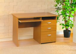 Scrivania Banjaran 04 ontano | Design moderno | 75 x 105 x 60 cm | 3 cassetti e ripiano tastiera