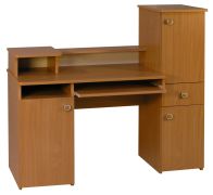 Scrivania Banjaran 24 in ontano | Design moderno | 120 x 129 x 52 cm | Ampio piano lavoro
