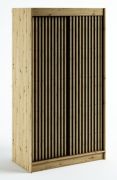 Borgis 02B armadio scorrevole | Rovere Artisan & Nero opaco | 200x120x62 cm | Design moderno e funzionale