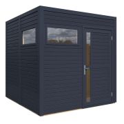 Casetta da giardino, color antracite, incl. pavimento - spessore 19 mm, 2,26 x 2,34 m, tetto piano