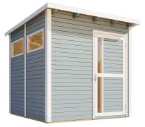 Casetta da giardino Kiel 02 incl. pavimento, laccato grigio chiaro - elemento 19 mm casetta da giardino, superficie utile: 5,10 m², tetto piano