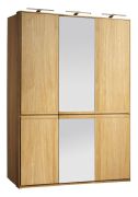 Armadio in rovere parzialmente massello | Finitura naturale | 222 x 115 x 61 cm | Ante battenti con Soft Close