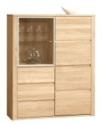 Vetrinetta Jussara 10 | Rovere parzialmente massello | Marrone chiaro | 150 x 124 x 42 cm