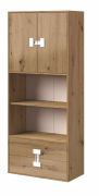 Armadietto Garian 05 per cameretta | Rovere/Bianco | 191 x 80 x 40 cm | Spazio e design moderno