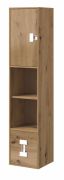 Armadietto per cameretta Garian 06 | Rovere e Bianco | 191 x 40 x 40 cm | Moderno e Funzionale