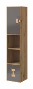 Armadietto cameretta "Garian" 06 | Rovere e grigio lucido | 191 x 40 x 40 cm | Design moderno e funzionale