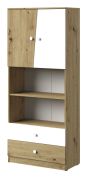 Armadio camera da letto Sirte 04 | Rovere e bianco opaco | 190 x 80 x 40 cm | Design moderno