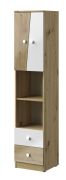Armadio "Sirte" 05 | Rovere e Bianco Lucido | 190 x 40 x 40 cm | Design Moderno e Funzionale