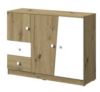 Cassettiera Sirte 07 | Rovere e Bianco Opaco | 90 x 120 x 40 cm | Design Moderno e Funzionale