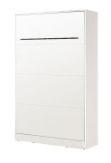 Letto a scomparsa verticale | Letto ribaltabile | Letto a muro | Superficie di riposo 120 x 200 cm | Letto singolo | Colore: bianco / nero | con rete a doghe inclusa | 3 ripiani | Nalut 08