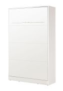 Letto a scomparsa verticale | Letto ribaltabile | Letto a muro | Superficie di riposo 120 x 200 cm | Letto singolo | Colore: bianco | rete a doghe inclusa | 3 ripiani | Nalut 08