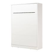 Letto a scomparsa verticale | Superficie di riposo 140 x 200 cm | Letto ribaltabile | Letto a muro | Letto singolo | Colore: bianco / nero | rete a doghe inclusa | 3 ripiani | Nalut 09