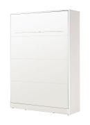 Letto a scomparsa verticale | Superficie di riposo 140 x 200 cm | Letto ribaltabile | Letto a muro | Letto singolo | Colore: bianco | rete a doghe inclusa | 3 ripiani | Nalut 09