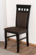 Sedia moderna in faggio massiccio noce Junco 249 | Sedile imbottito marrone | 98 x 48 x 50 cm | Molto stabile