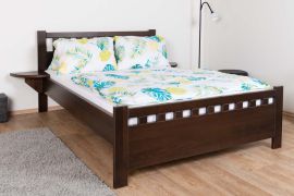 Letto singolo in legno massiccio di faggio 108, incl. rete a doghe, colore noce, superficie di riposo 140 x 200 cm, letto moderno per ospiti, montaggio rapido e semplice, robusto