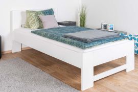 Letto per ragazzi in faggio massiccio 111C | Bianco | Rete a doghe inclusa | Superficie 200 x 100 cm