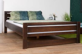 Letto singolo/ospiti in legno massiccio di faggio 115 noce | Rete a doghe inclusa | 140 x 200 cm | Design moderno