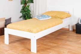 Letto bianco per bambini e ragazzi | Pino massiccio 74 | Design moderno | Rete a doghe inclusa | 90 x 200 cm