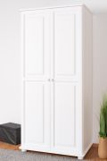 Armadio Junco 12A in pino massiccio bianco | 195x92x59 cm | 1 scomparto ampio, asta appendiabiti, montaggio rapido