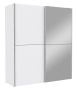Armadio scorrevole Pibor 21 bianco | 191 x 170 x 61 cm | Ante con specchio | Design moderno