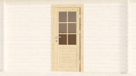 Porta singola per casette da giardino da 44 mm, dimensioni: 870 x 1958 mm, cerniera della porta a destra