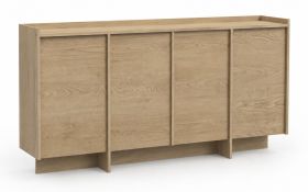 Cassettiera Illgau 01 marrone chiaro | 4 ante, 6 scomparti, apertura push | 90 x 200 x 38 cm | Design moderno