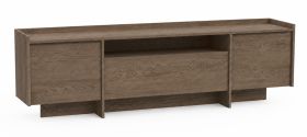 Mobile TV Illgau 02, Baltic Storm - marrone scuro, 57 x 197 x 38 cm, con 2 ante, 1 anta a ribalta e 4 scomparti, sistema di apertura a pressione, bordi in ABS