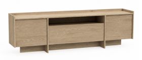 Mobile TV Illgau 02, Cremona - marrone chiaro, 57 x 197 x 38 cm, con 2 ante, 1 anta a ribalta e 4 vani, sistema di apertura a pressione, bordi in ABS