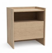 Comodino compatto Illgau 03 | Cremona marrone chiaro | 60 x 53 x 38 cm | 1 cassetto, 1 scomparto | Chiusura ammortizzata