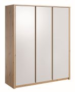 Armadio guardaroba "Faleula" 09 | 3 ante battenti | Rovere/Bianco | 196 x 166 x 53 cm | Spazio organizzato