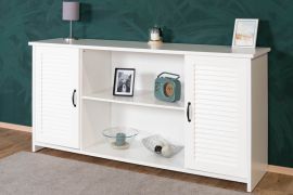 Cassettiera Badus 04 bianca | 82 x 169 x 44 cm | Design moderno | Ampio spazio contenitivo
