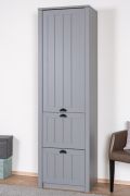 Armadio Segnas 08 grigio | Stile country elegante | 198 x 62 x 42 cm | Alta qualità