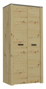 Armadio guardaroba con ante battenti "Talimatau" 01 | Rovere e grigio | 197 x 91 x 56 cm | Design moderno