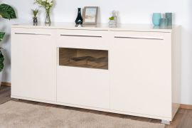 Cassettiera moderna "Garim" 8 cassetti | Beige lucido | Sistema Soft Close | 85 x 180 x 45 cm