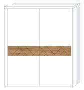 Cornice bianca per armadio scorrevole | Serie Faleasiu 06/07 | Design elegante