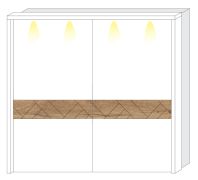 Cornice LED per armadio scorrevole | Serie Faleasiu 08 e 09 | Bianco elegante | Truciolato laccato UV