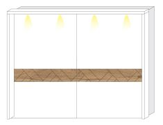 Cornice luminosa per armadio scorrevole | Serie Faleasiu 10 e 11 | Bianco elegante