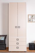 Cameretta - Armadio ad ante battenti "Benjamin" 18, bianco / crema - 236 x 84 x 56 cm (h x l x p)