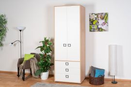 Cameretta - Armadio ad ante battenti "Benjamin" 18, faggio / bianco - 236 x 84 x 56 cm (h x l x p)