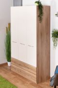 Armadio ante battenti "Gataivai" 02 | Beige lucido e noce | 224x137x57 cm | Design moderno e funzionale